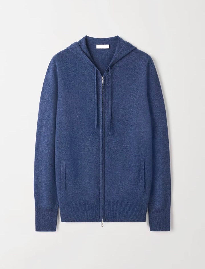 Ziptröja Merino Blå